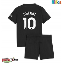 Camiseta Manchester City Rayan Cherki #10 Visitante Equipación para niños 2025-26 manga corta (+ pantalones cortos)